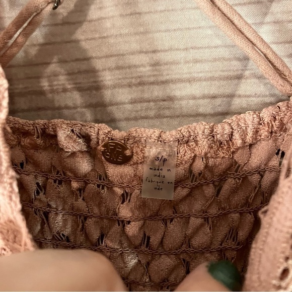 FREE People Adella Crochet Lace Slip Velvet Burnout Dress in Pink - Picture 12 of 12